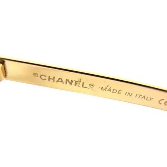 ✨ RARE Chanel Vintage Sunglasses Rhinestone CC Logo Rimless Gradient Gold Y2K - Picture 11 of 11